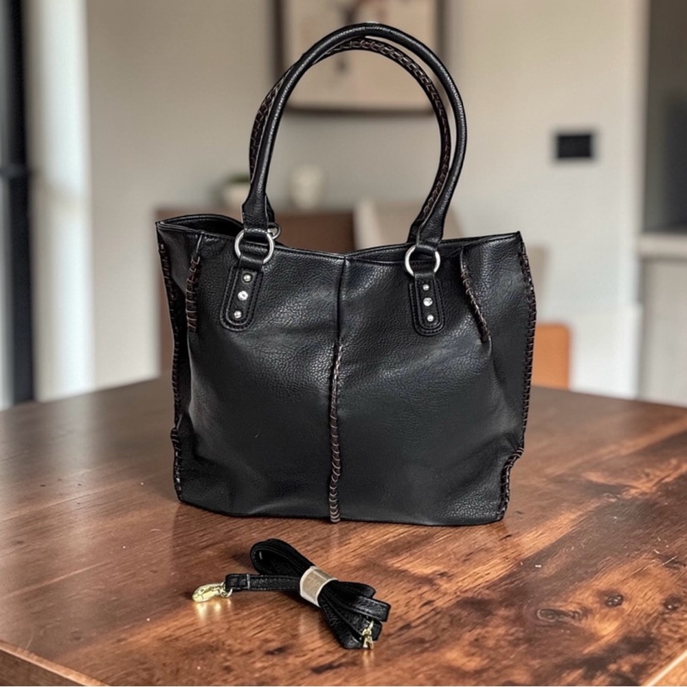 Blazin Roxx Concealed Carry Shoulder Bag Black Faux Leather Western Handbag